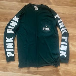 Pink long sleeve pocket tee